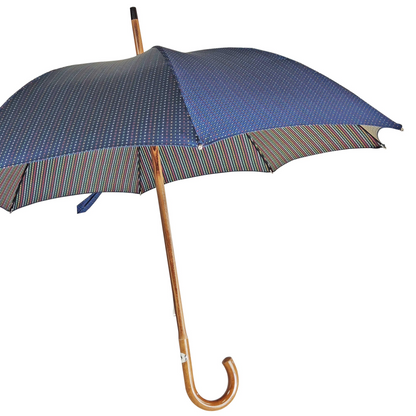 Handmade Multicolor Umbrella – Classic Men's Rain Umbrella with Elegant Malacca Handle