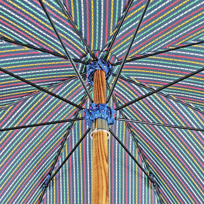 Handmade Multicolor Umbrella – Classic Men's Rain Umbrella with Elegant Malacca Handle