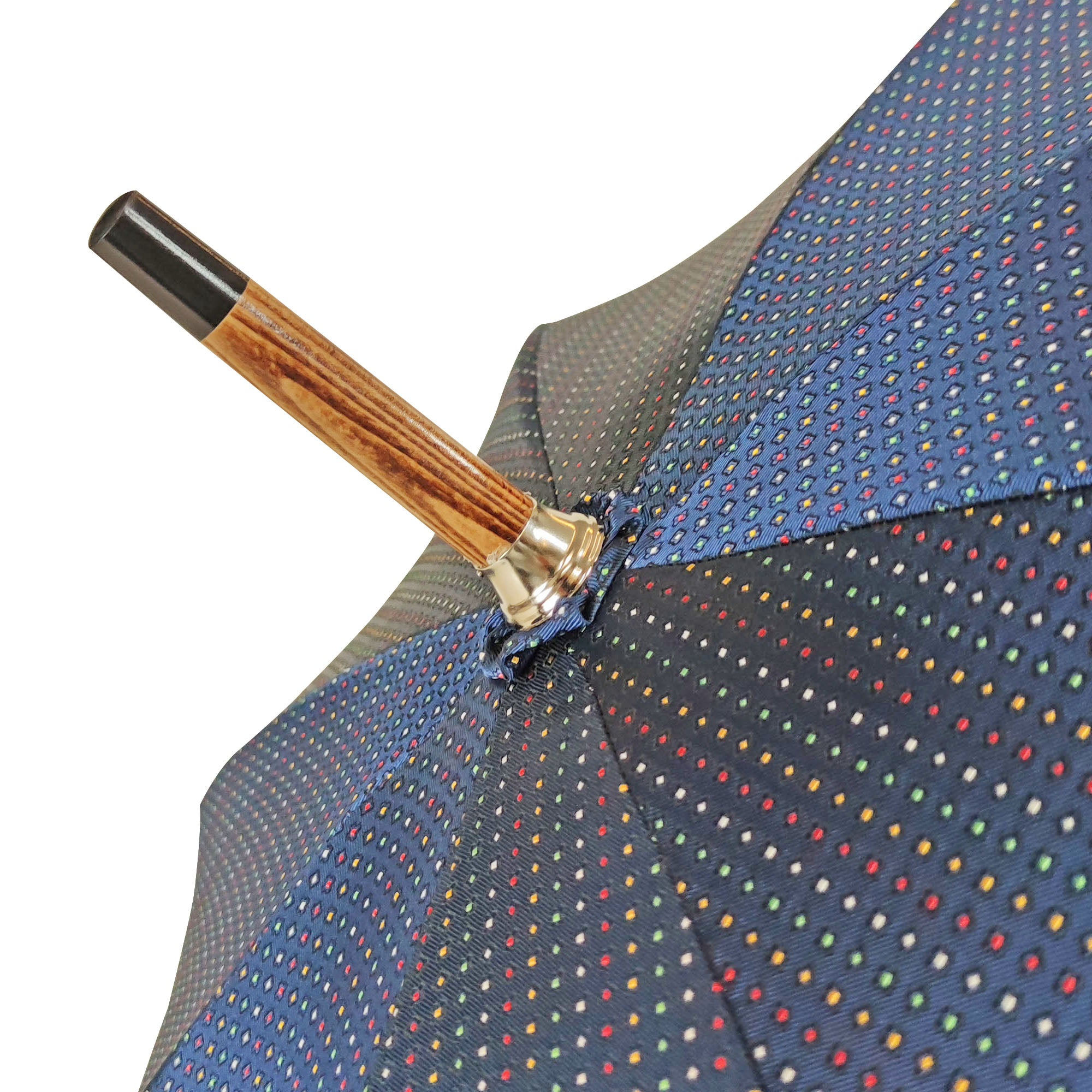 Handmade Multicolor Umbrella – Classic Men's Rain Umbrella with Elegant Malacca Handle