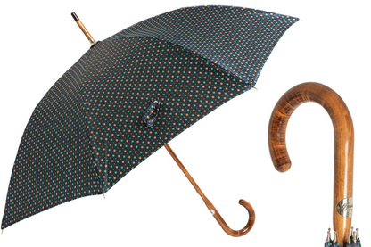 Maple Stick Umbrella – Handmade Italian Craft with Flower Design, Water-Resistant Canopy