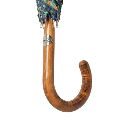 Maple Stick Umbrella – Handmade Italian Craft with Flower Design, Water-Resistant Canopy