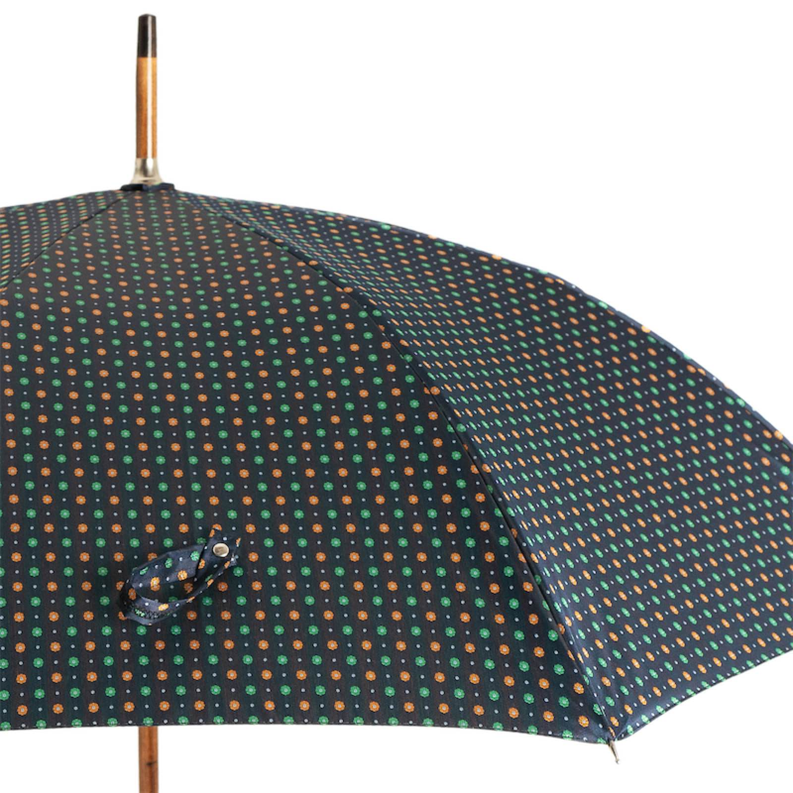 Maple Stick Umbrella – Handmade Italian Craft with Flower Design, Water-Resistant Canopy