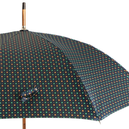 Maple Stick Umbrella – Handmade Italian Craft with Flower Design, Water-Resistant Canopy