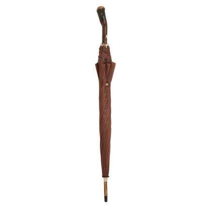 Chestnut Wood Umbrella - Handmade Italian Gentlemen’s Rain Umbrella With Classic Knob