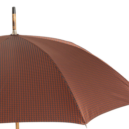 Chestnut Wood Umbrella - Handmade Italian Gentlemen’s Rain Umbrella With Classic Knob
