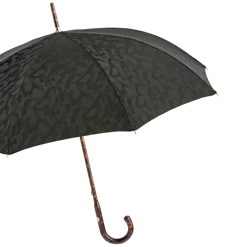 Black Camouflage Umbrella – Bespoke Handmade Italian Rain Umbrella with Hickory Handle