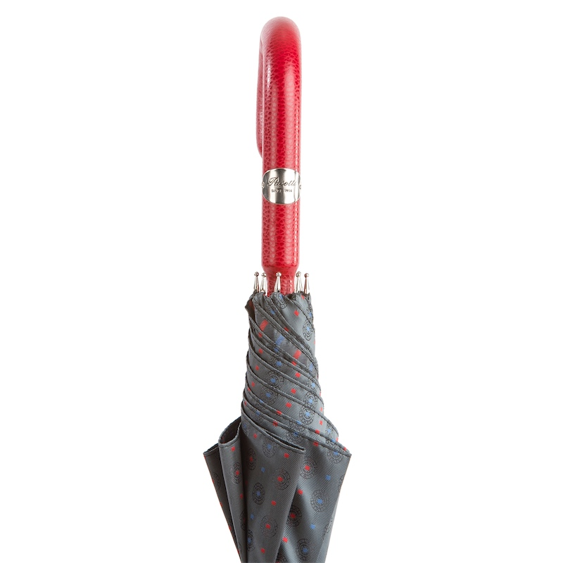 Gentlemen's Umbrella – Handmade Italy Rain Umbrella with Red Leather Handle