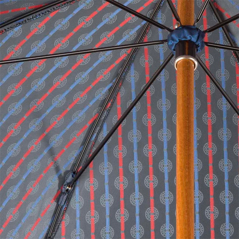 Gentlemen's Umbrella – Handmade Italy Rain Umbrella with Red Leather Handle