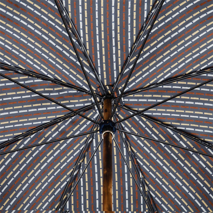 Handmade Chestnut Umbrella – Classic Italian Crafted Rain Protection with Knob End