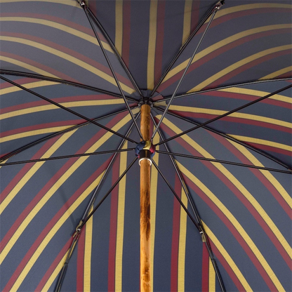 Handmade Ash Umbrella – Classic Striped Design With Ash Wood Handle & Manual Open