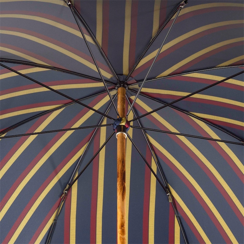 Handmade Ash Umbrella – Classic Striped Design With Ash Wood Handle & Manual Open