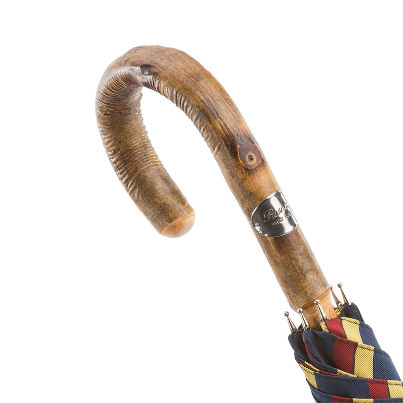 Handmade Ash Umbrella – Classic Striped Design With Ash Wood Handle & Manual Open