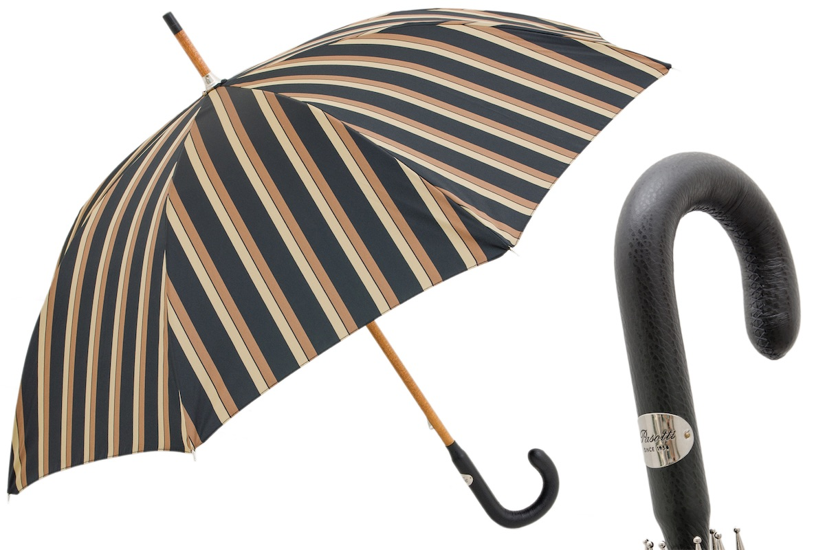 Gentleman Leather Umbrella – Italian Handmade Luxury Rain Protection Accessory