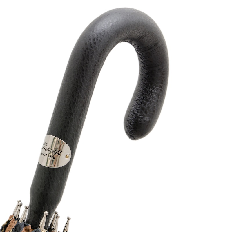 Gentleman Leather Umbrella – Italian Handmade Luxury Rain Protection Accessory