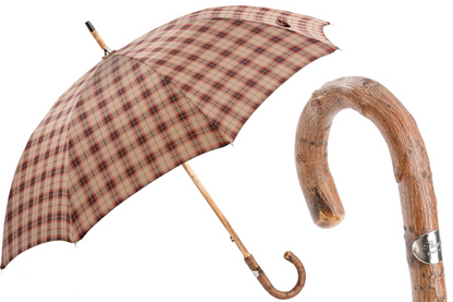 Bespoke Stick Umbrella – Solid Ash Handle, Handmade Italian Classic Rain Gear