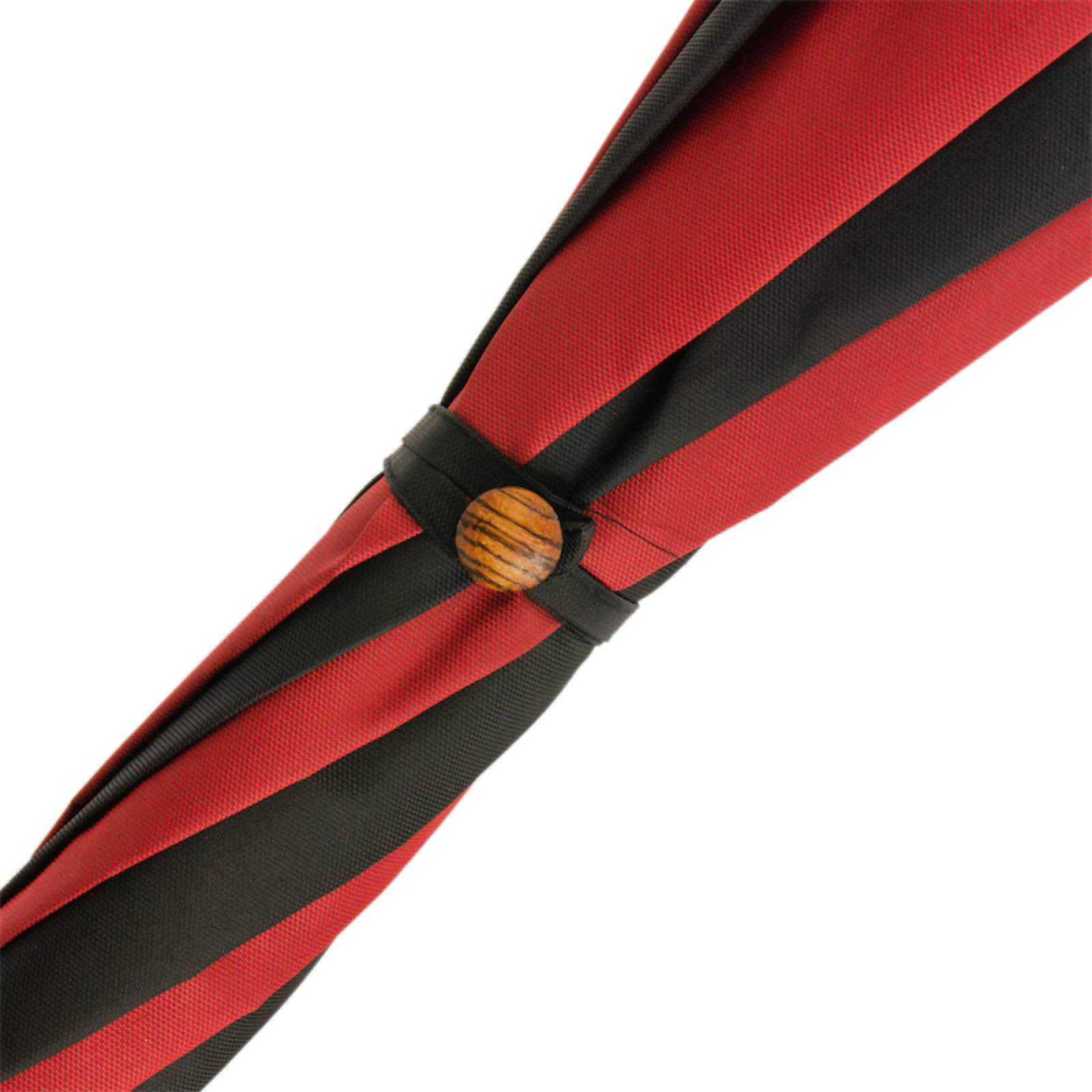 Chestnut Handle Umbrella – Handmade Italian Red Black Rain Umbrella with One-Piece Handle