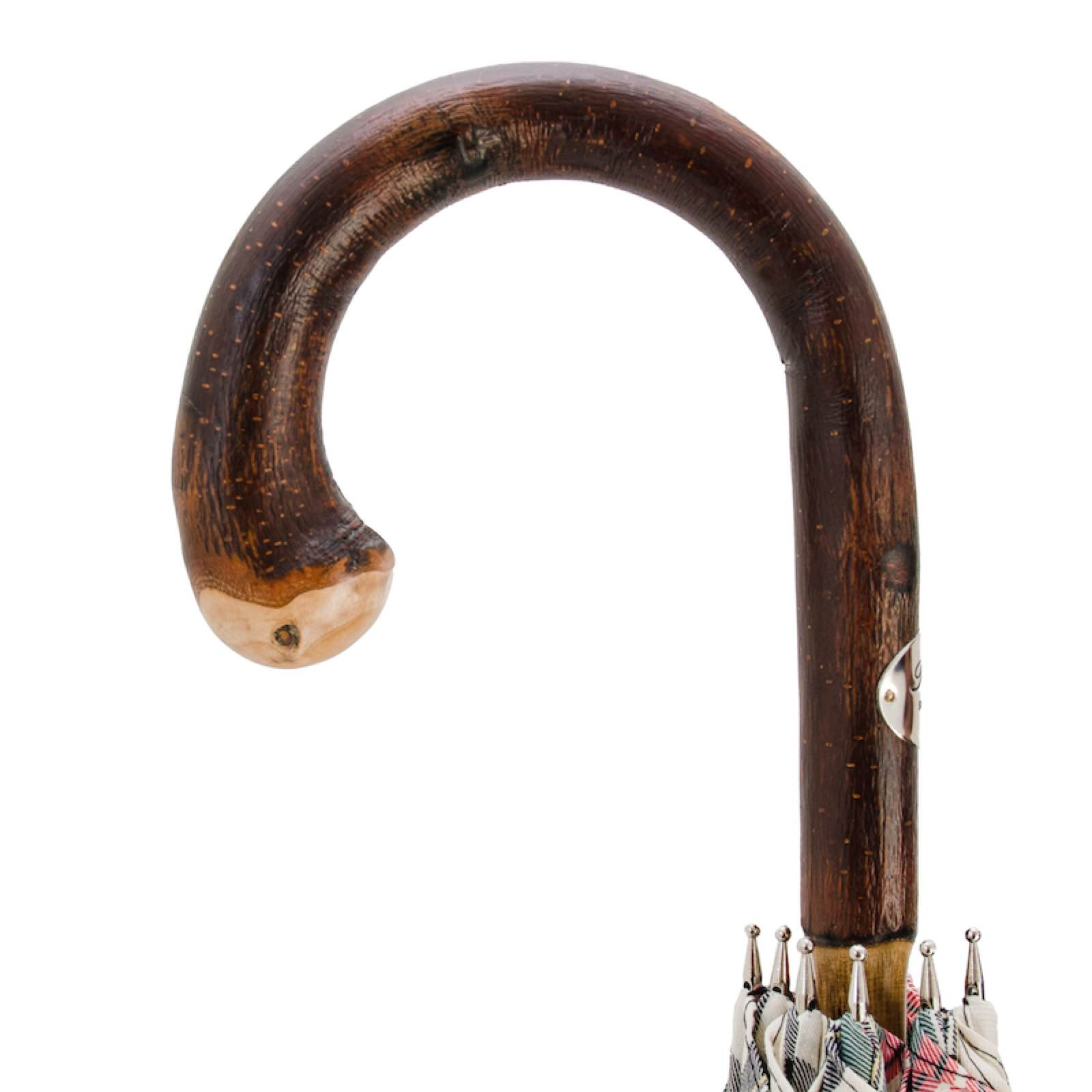 Tartan Umbrella – Handmade Italian Chestnut Handle | Water-Resistant Canopy