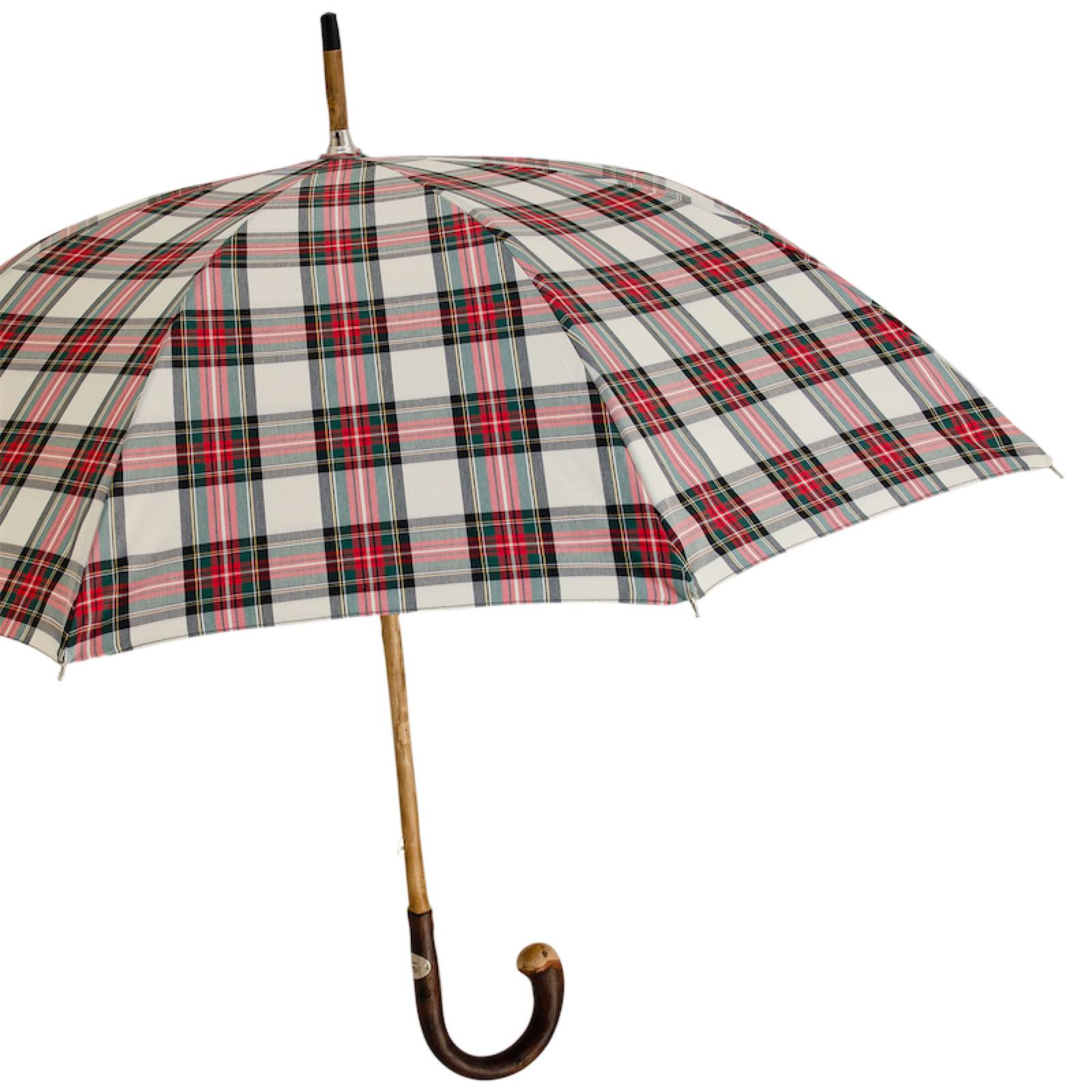 Tartan Umbrella – Handmade Italian Chestnut Handle | Water-Resistant Canopy