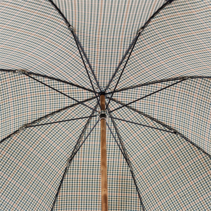 Mini Tartan Umbrella – Handmade Italy | Ash Wood Handle, Water Repellent Canopy