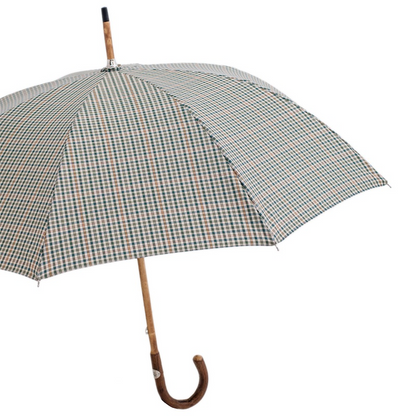Mini Tartan Umbrella – Handmade Italy | Ash Wood Handle, Water Repellent Canopy