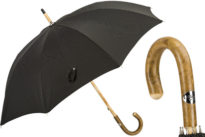 Solid Ash Umbrella – Handmade Italian Classic with Wooden Handle & Water-Resistant Canopy