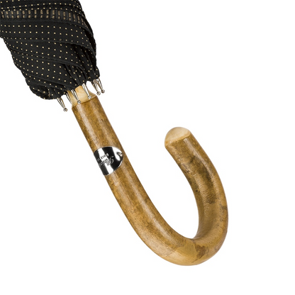 Solid Ash Umbrella – Handmade Italian Classic with Wooden Handle & Water-Resistant Canopy