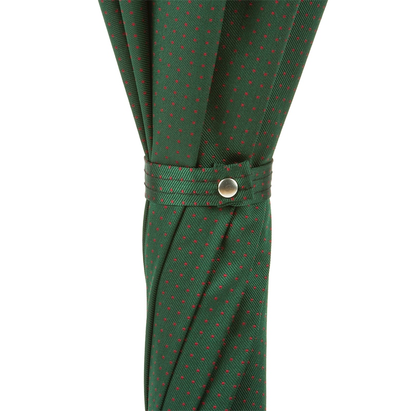 Dark Green Wooden Umbrella – Handmade Italian Classic With Chestnut Wood Handle