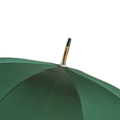 Dark Green Wooden Umbrella – Handmade Italian Classic With Chestnut Wood Handle