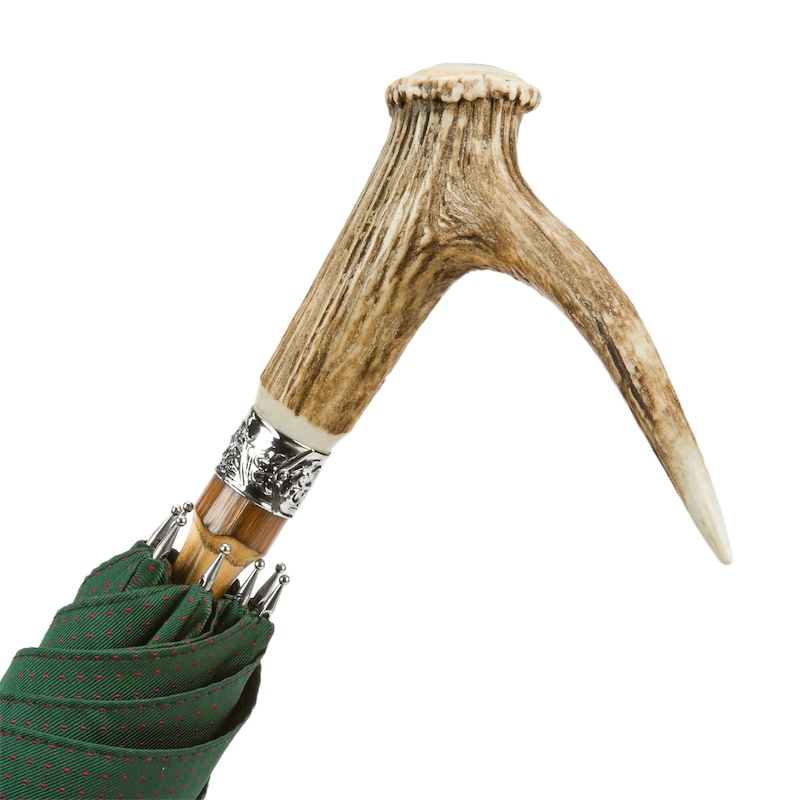 Deer Antler Umbrella – Handmade Italian Wooden Shaft With Water Repellent Canopy