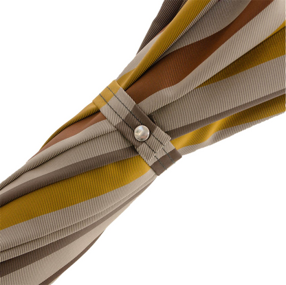 Gentleman's Umbrella - Striped Luxury Umbrella with Ostrich Leather Handle