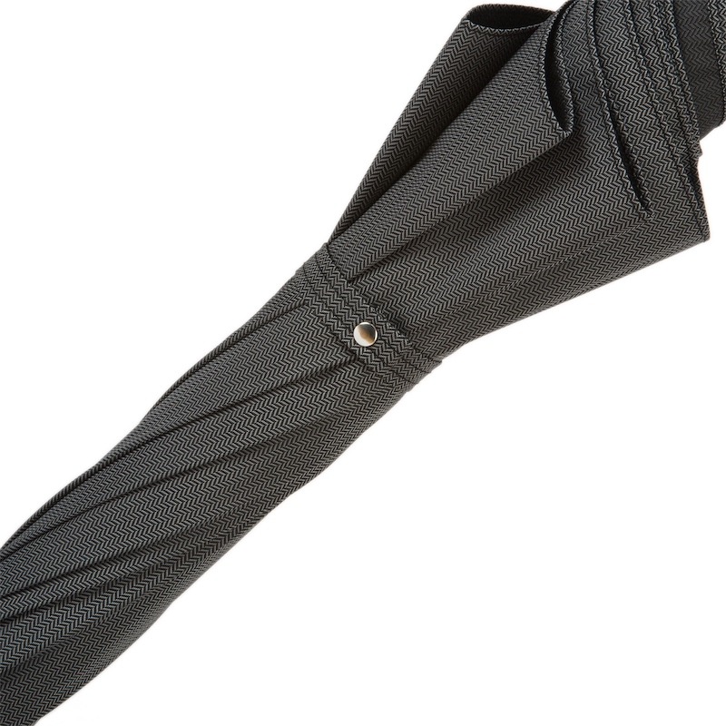 Mini Chevron Umbrella – Handmade Italian Leather Handle Rain Protection