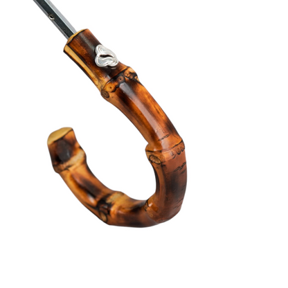 Luxury Foldable Umbrella – Handmade Italian Bamboo Handle with Jacquard Fabric