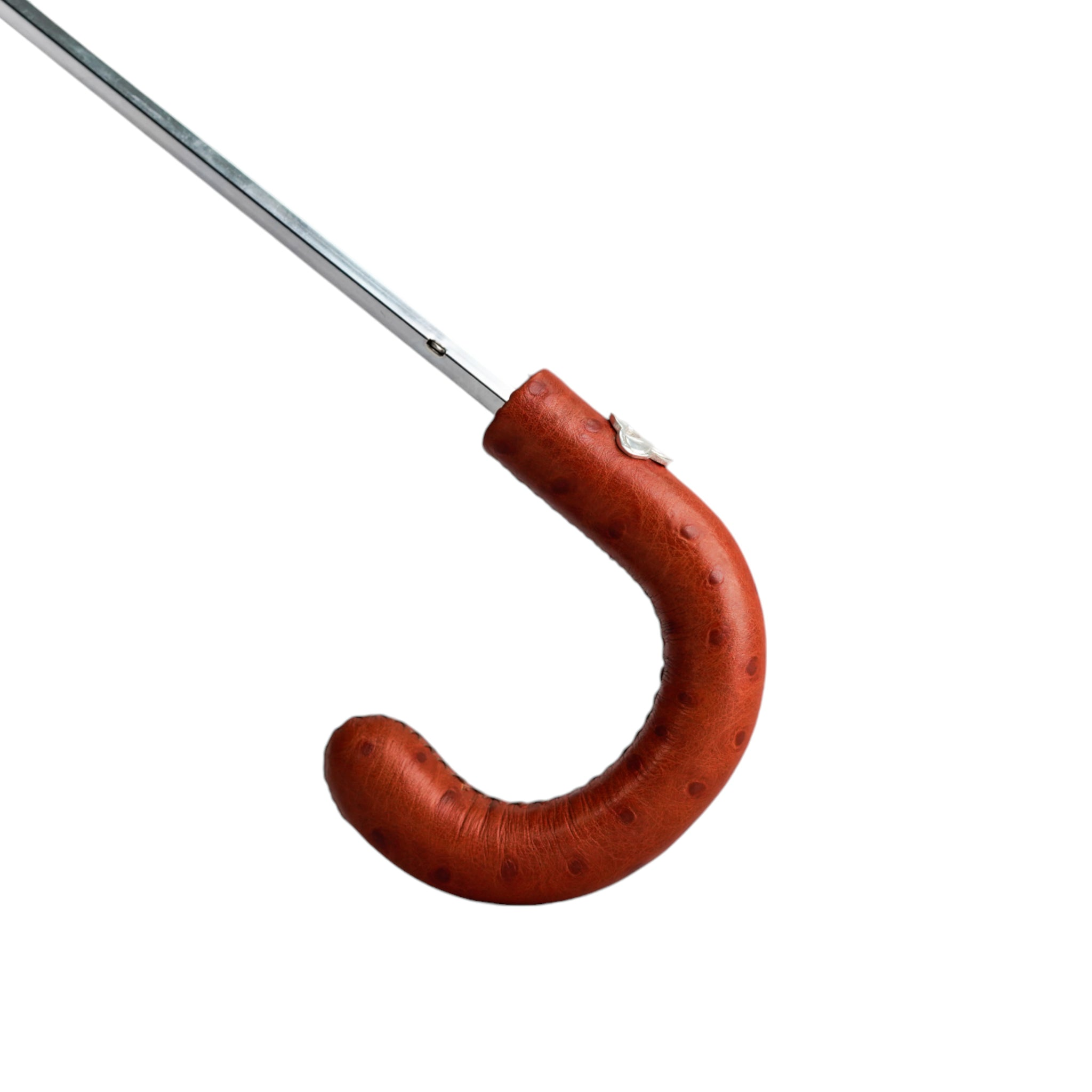 Polka Dot Folding Umbrella – Men's Classic Folding Umbrella with Hand-Curved Bamboo Handle