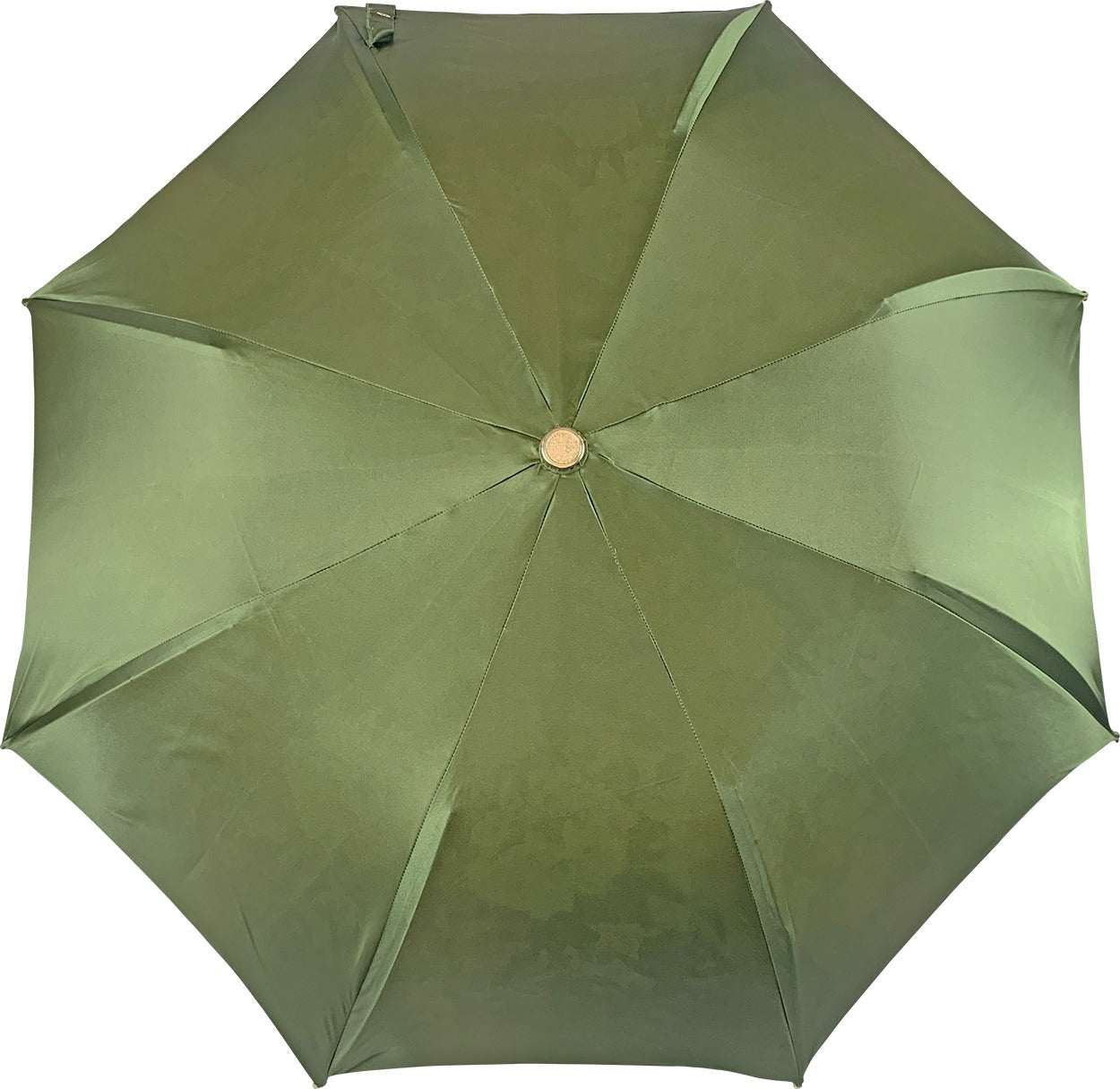 Luxury Floral Umbrella – Olive Green Double Canopy With Gold Crystal Handle