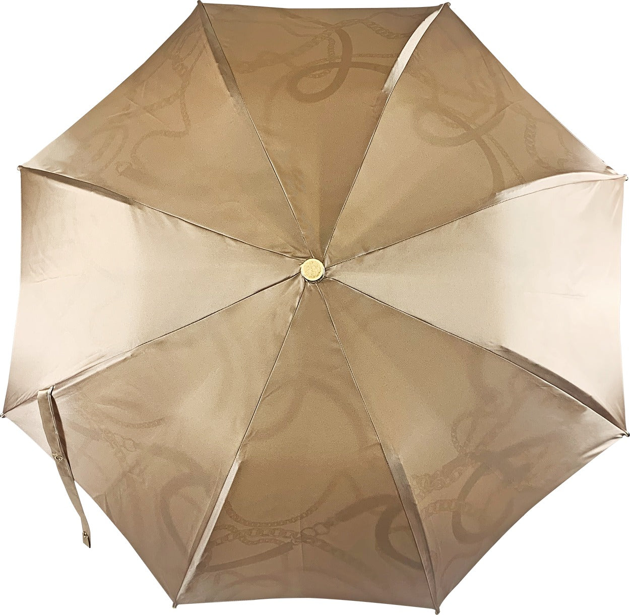 Cream Folding Umbrella – Deluxe Women’s Rain Accessory with Enamelled Dog Handle