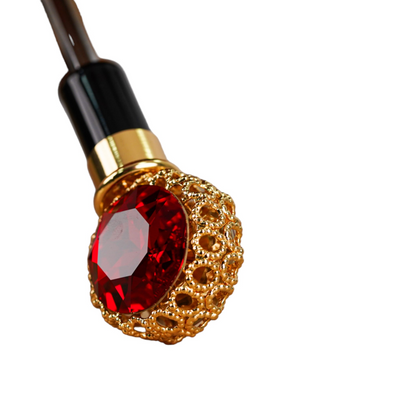 Deluxe Women's Umbrella – Stylish Black Folding Rain Umbrella with Crystal Handle