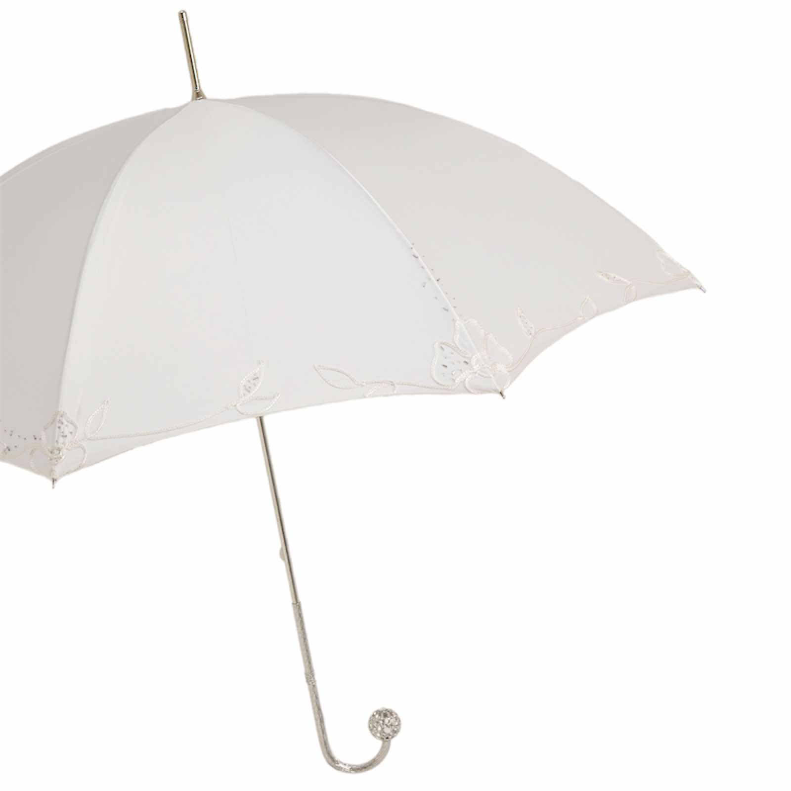 Bridal Jeweled Umbrella – Luxury Manual Opening With Jeweled Brass Handle