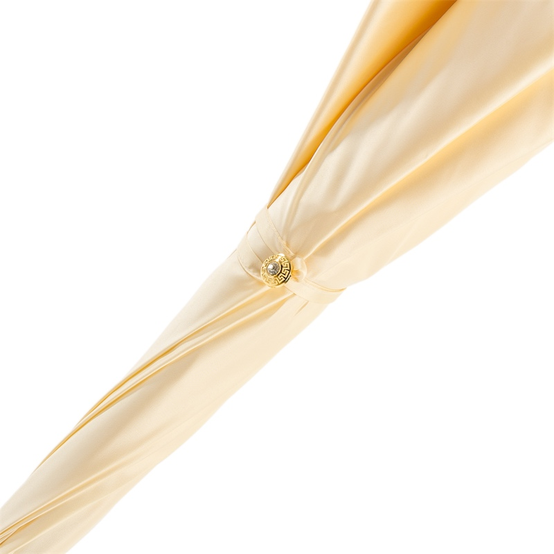 Ivory Decorated Umbrella – Brass Handle, Manual Opening, Double Cloth Canopy