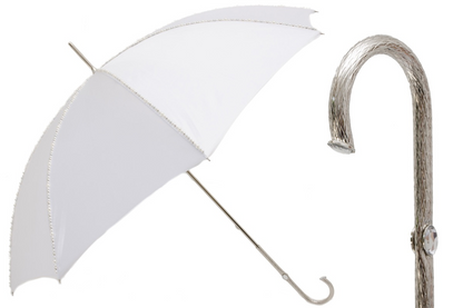 Wedding Umbrella – Elegant Double Cloth Canopy with White Pearls & Jeweled Brass Handle