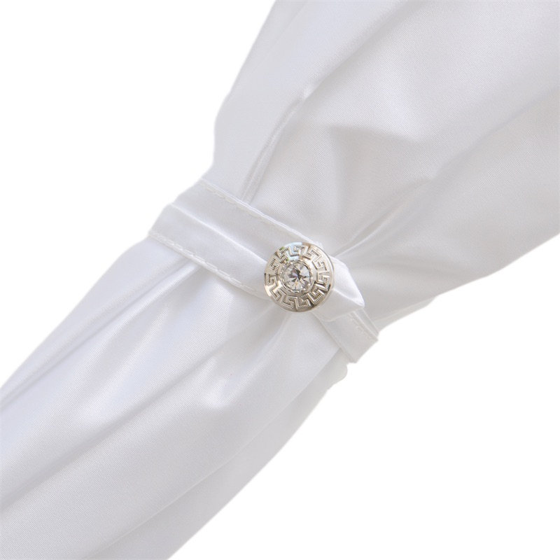 Wedding Umbrella – Elegant Double Cloth Canopy with White Pearls & Jeweled Brass Handle
