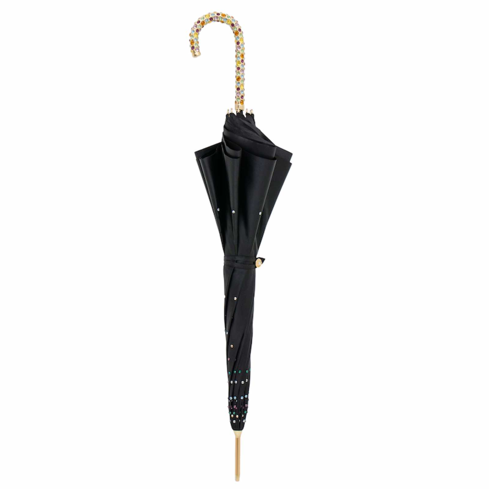 Luxury Umbrella – Swarovski Crystal Designer Rain Umbrella With Brass Handle