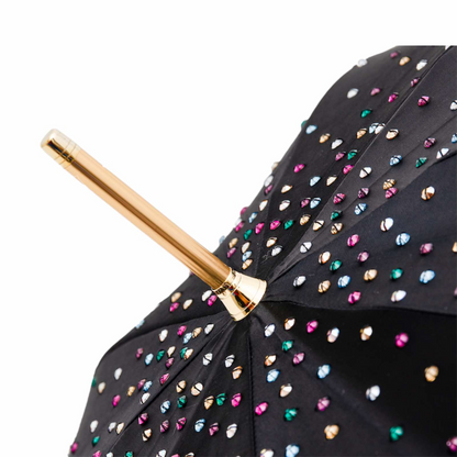 Luxury Umbrella – Swarovski Crystal Designer Rain Umbrella With Brass Handle