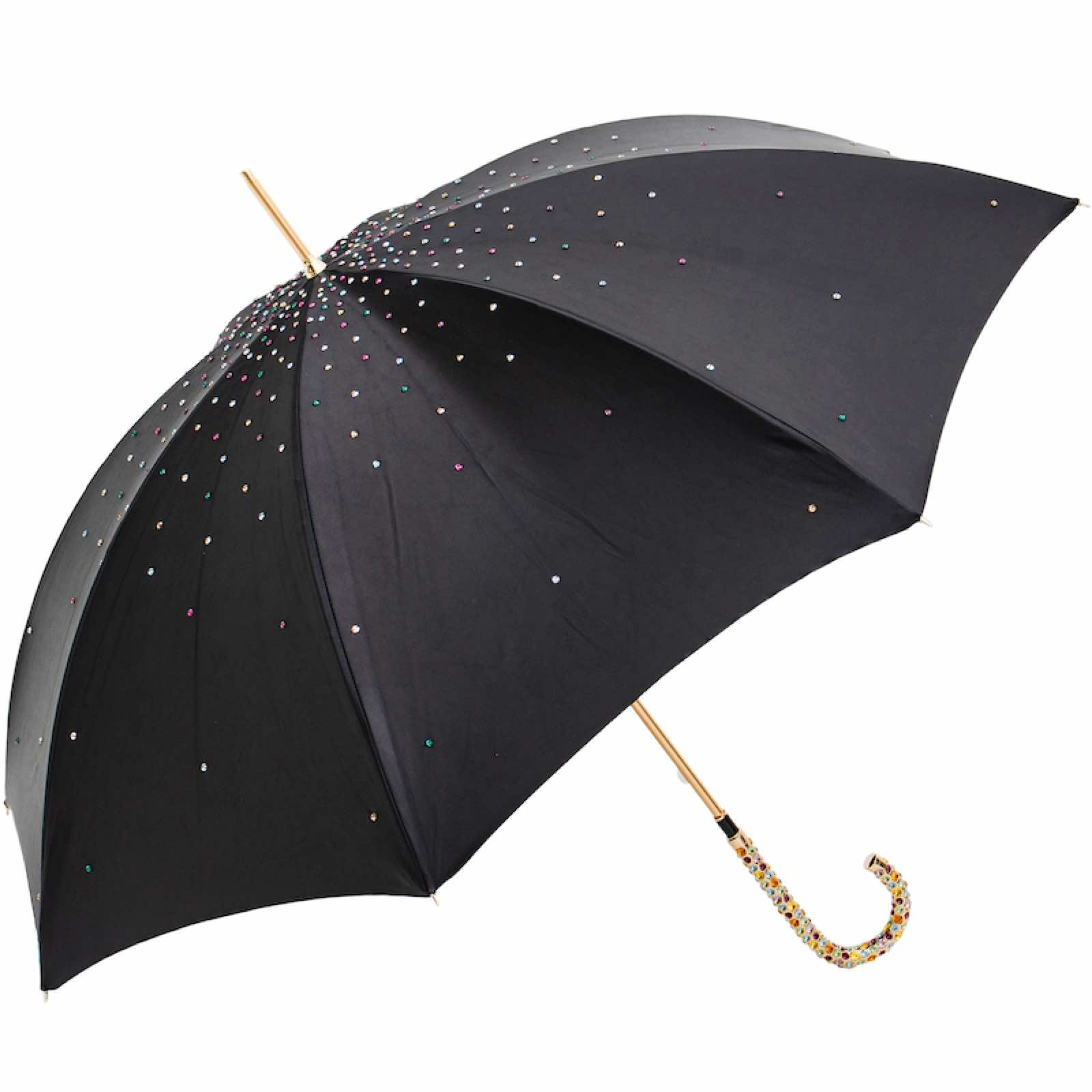 Luxury Umbrella – Swarovski Crystal Designer Rain Umbrella With Brass Handle