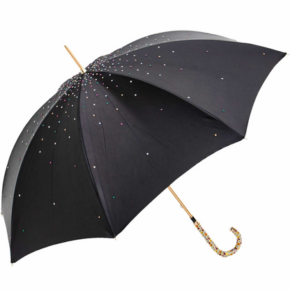 Luxury Umbrella – Swarovski Crystal Designer Rain Umbrella With Brass Handle