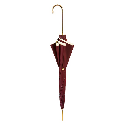 Designer Burgundy Umbrella - Double Cloth Rain Umbrella Luxury With Swarovski Crystals