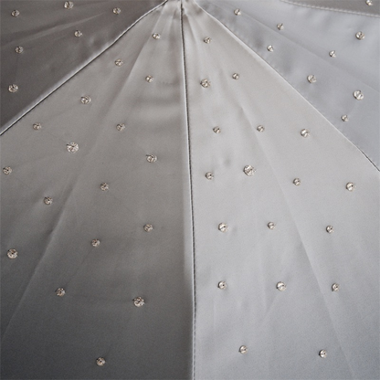 Swarovski Crystal Umbrella – Grey Double Cloth Luxury Rain Protection Canopy