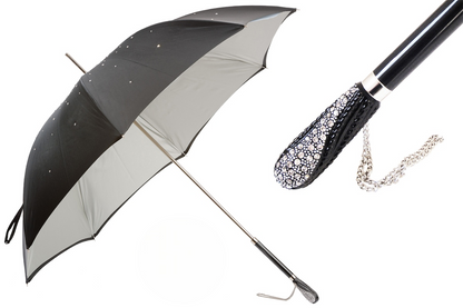 Swarovski Crystal Umbrella – Black Double Cloth Canopy | Handmade Italian Luxury