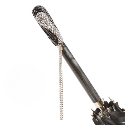 Swarovski Crystal Umbrella – Black Double Cloth Canopy | Handmade Italian Luxury