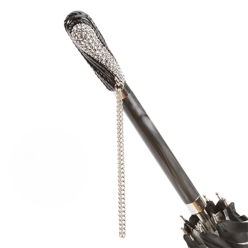 Swarovski Crystal Umbrella – Black Double Cloth Canopy | Handmade Italian Luxury