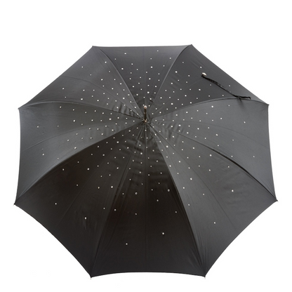 Swarovski Crystal Umbrella – Black Double Cloth Canopy | Handmade Italian Luxury